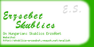 erzsebet skublics business card