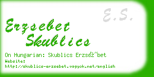 erzsebet skublics business card